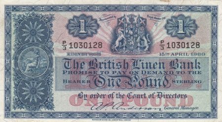 Ecosse 1 Pound British Linen Bank - 15-04-1960 - TTB - P.157e