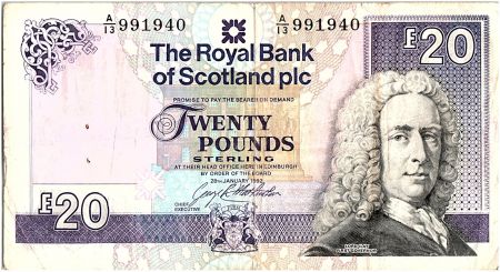 Ecosse 20 Pounds, Lord Ilay - Château Brodick - 1992 - P.354 - TB