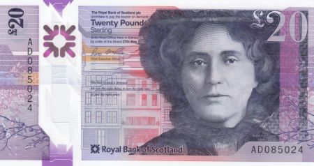 Ecosse 20 Pounds Kate Cranstone - Royal Bank of Scotland- Polymer - 2019 (2020) - Neuf