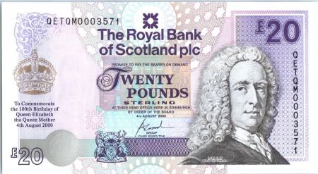 Ecosse 20 Pounds Lord Ilay - Reine Mère - 2000