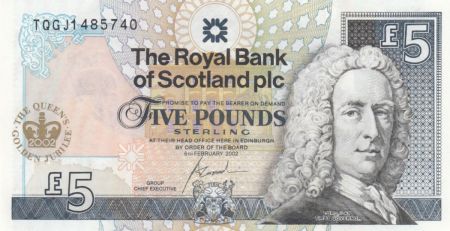 Ecosse 5 Pounds Royal Bank of Scotland - Elisabeth II Golden  Jubilee - Neuf - P.362