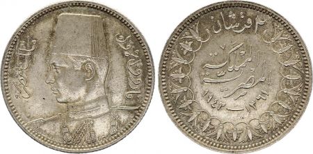 Egypte 2 Piastres Roi Farouk 1361 - Argent