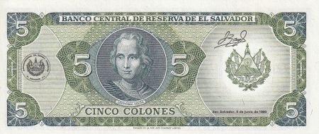 El Salvador 5 Colones - J.M. Delgado - C. Colomb - 1999 - P.138a