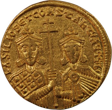 Empire Byzantin BASILE I, CONSTANTIN  - SOLIDUS OR 868 / 879 CONSTANTINOPLE