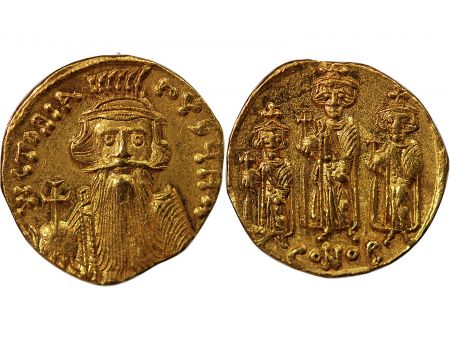 Empire Byzantin CONSTANT II - SOLIDUS OR 663 / 668 CONSTANTINOPLE