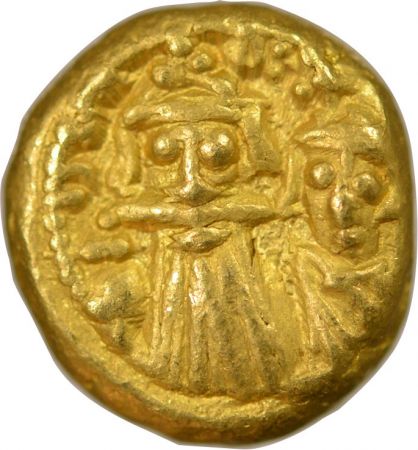 Empire Byzantin CONSTANT II, CONSTANTIN IV - SOLIDUS OR 659 / 668 CARTHAGE