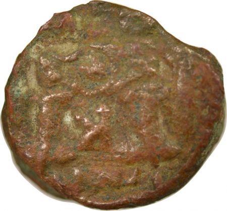 Empire Byzantin JUSTIN II & SOPHIE - 1/2 FOLLIS CONTREFAIT - CARTHAGE, 6e SIECLE