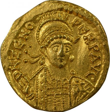 Empire Byzantin ZENON - SOLIDUS OR 476 / 491 CONSTANTINOPLE