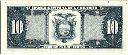 Equateur 10 Sucres  - Sébastian de Bénalcazar -  armoiries - 1988