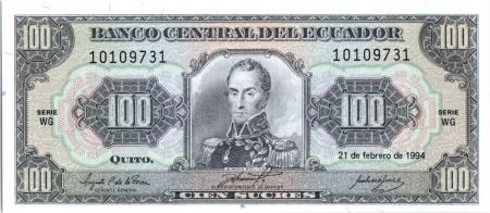 Equateur 100 Sucres  Simon Bolivar - 1994