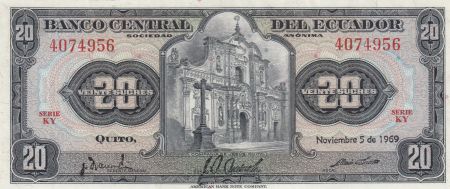 Equateur 20 Sucres 1969 - Eglise, armoiries