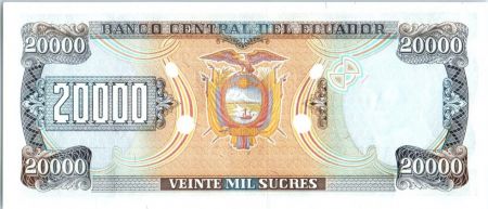 Equateur 20000 Sucres Gabriel Garcia Moreno - Armoiries - 1999