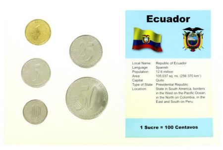 Equateur Blister 5 monnaies EQUATEUR (1 à 50 centavos)