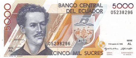Equateur EQUATEUR  JUAN MONTALVO - 5000 SUCRES 1995 - P.NEUF