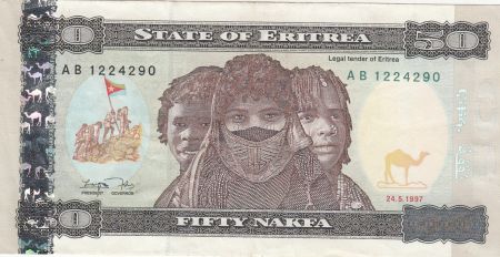 Erythrée 50 Nakfa 1997 - Trois filles, Navire