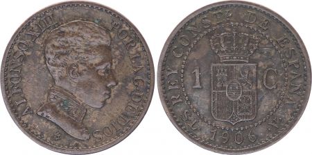 Espagne 1 centimo - Alfonso XIII  -1906