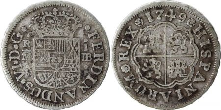 Espagne 1 Réal  Ferdinand VI - Armoirie 1749 M JB