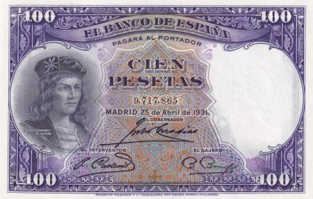 Espagne 100 Pesetas - G.F. Cordoba - 1931 - 9.717.865