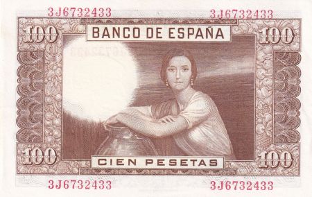 Espagne 100 Pesetas - J.R. de Torres -  1953 - Série 3J