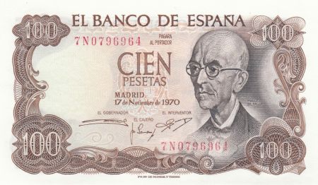 Espagne 100 Pesetas 1970 - Manuel de Falla