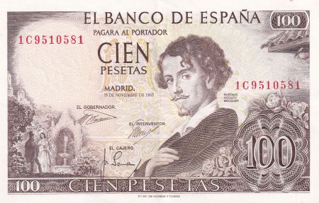 Espagne 100 Pesetas Gustavo A. Becquer - Série 1C - 1965