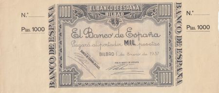 Espagne 1000 Pesetas 1937 - Bilbao