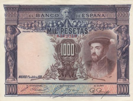 Espagne 1000 Pesetas Carlos I - 1925 - SUP - P.70