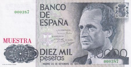 Espagne 10000 Pesetas - Juan Carlos - Prince Felipe - Spécimen - 1985