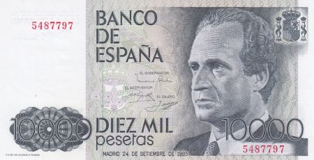Espagne 10000 Pesetas 1985 - Juan Carlos - Prince Felipe - Sans Préfixe
