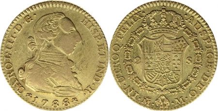 Espagne 2 Escudos Charles III - Armoiries 1788 M Madrid