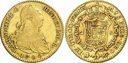 Espagne 2 Escudos Charles IV - Armoiries 1790 M Madrid