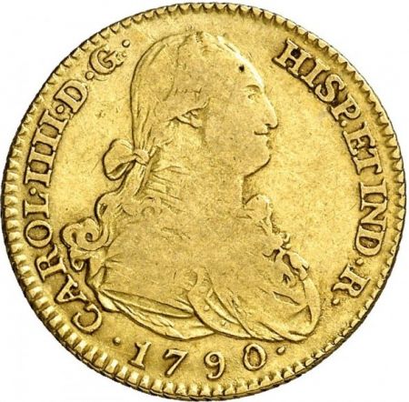 Espagne 2 Escudos Charles IV - Armoiries 1790 M Madrid