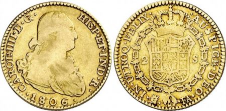Espagne 2 Escudos Charles IV - Armoiries 1806 M Madrid