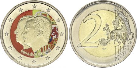 Espagne 2 Euros - Accession de Philippe VI - Colorisée - 2014