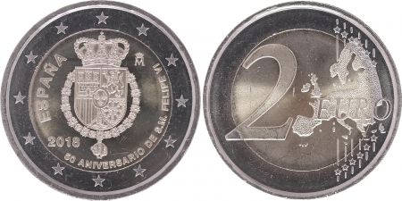 Espagne 2 Euros 50 Ans du Roi Felipe VI - 2018