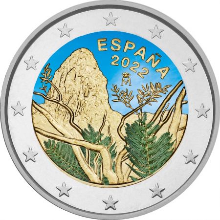 Espagne 2 Euros Commémo. Couleur Espagne 2022 - Parc national de Garajonay