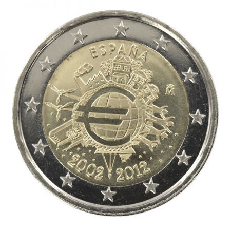 Espagne 2 Euros Commémo. Espagne 2012 - 10 ans de l\'Euro