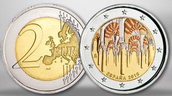 Espagne 2 Euros Cordoba, colorisée 2010
