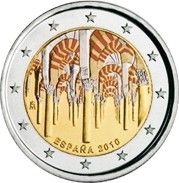 Espagne 2 Euros Cordoba, colorisée 2010