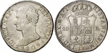 Espagne 20 Reales Joseph Napoléon - 1809 M Madrid