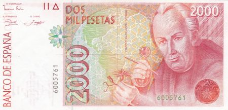 Espagne 2000 Pesetas  - José Celestino Mutis - 1992 sans série