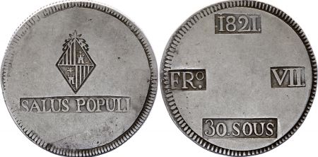 Espagne 30 Sous Ferdinand VII - Armoiries - 1821 FRo VII  Mallorque