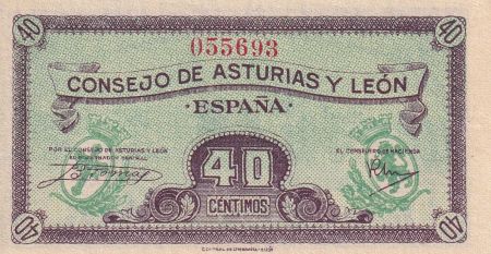 Espagne 40 Centimos - Consejo de Asturias y Leon - ND (1936) - P.S602