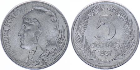 Espagne 5 centimos - République  -1937