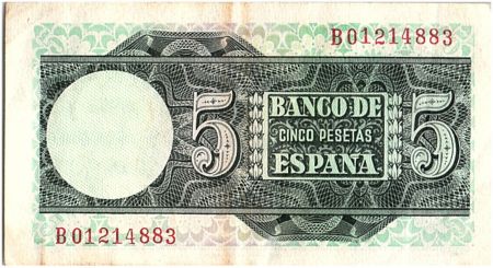 Espagne 5 Pesetas,  El Cano - 1948 - TTB+  - P.136