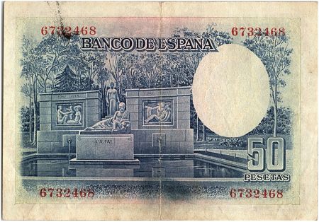 Espagne 50 Pesetas, Santiago Ramon y Cajal - 1935 - TTB - P.88