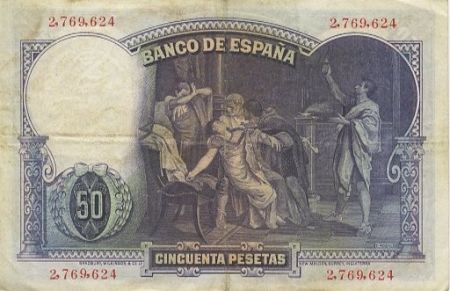 Espagne 50 Pesetas 1931 - E. Rosales
