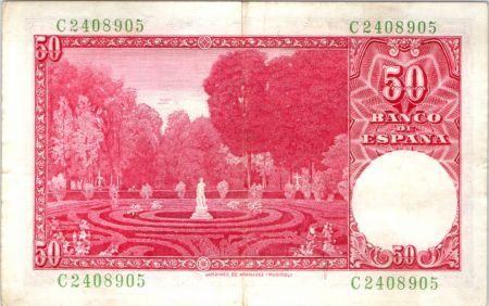 Espagne 50 Pesetas Santiago Rusinol - Déc 1951