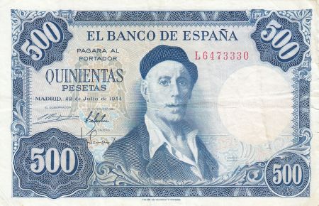 Espagne 500 Pesetas - Ignacio Zuloaga - 1954