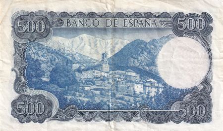 Espagne 500 Pesetas - Jacinto Verdaguer - Village de montagne - 1971 - Série 1Q - P.153